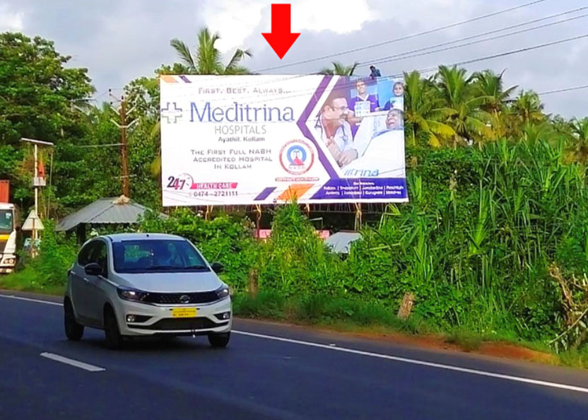 NH Highway Hoarding rates, Town – Alappuzha, Location – Thottappally, Nh 47 Alappuzha – Kollam Highway (Towards Kollam), Lit/Non Lit – Non Lit, Size : 40 X 20, Rate Per Month: 20,000 Rate For 6 Months: 1,10,000 Rate For 1 Year: 2,00,000