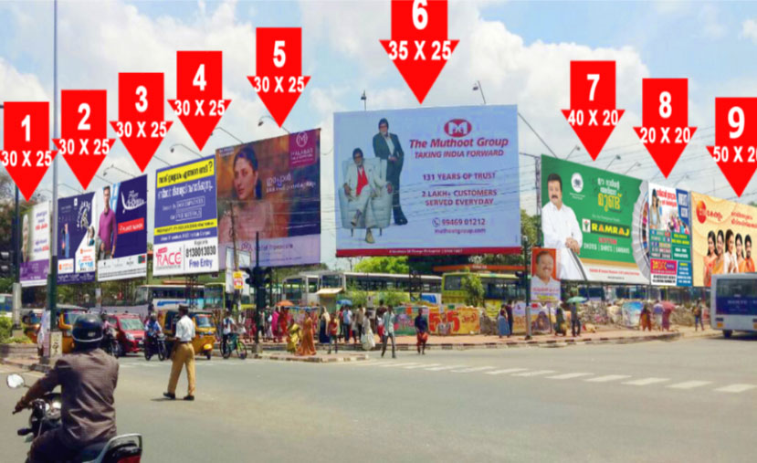 East Fort Bus Stand Hoarding branding rate list, Town – Thiruvananthapuram, Location – East Fort Bus Stand, Lit/Non Lit –  Lit, Rate per month – Board 1 - Size – 30 X 20 - Rs. 40,000, Board 2 - Size – 30 X 20 - Rs. 35,000, Board 3 - Size – 30 X 20 - Rs. 35,000, Board 4 - Size – 30 X 20 - Rs. 35,000, Board 5 - Size – 30 X 20 - Rs. 35,000, Board 6 - Size – 35 X 20 - Rs. 40,000, Board 7 - Size – 40 X 20 - Rs. 24,000, Board 8 - Size – 20 X 20 - Rs. 15,000, Board 9 - Size – 50 X 20 - Rs. 30,000.