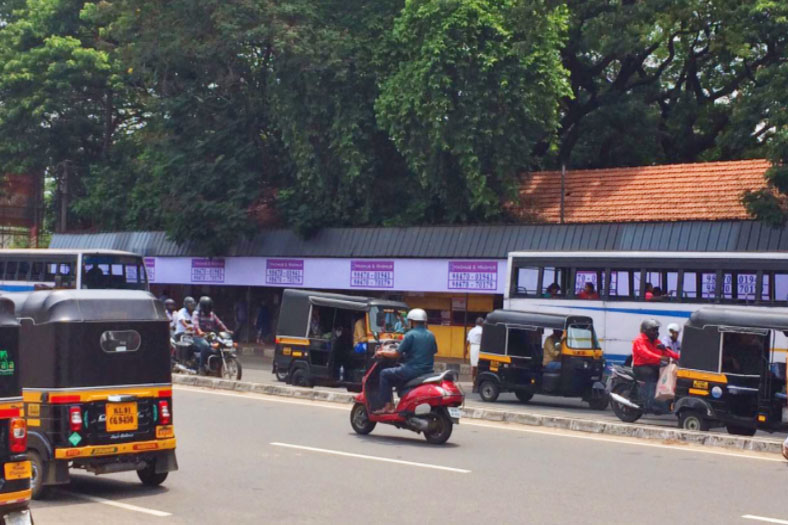 BUS SHELTER BRANDING rates, Town – Thiruvananthapuram, Location – Bus Shelter, East  Fort Kovalam Road, Lit/Non Lit –  Non Lit, Size: 78 X 3 (front), 8 X 3 (2 side), Rate Per Month: Rs. 30,000.