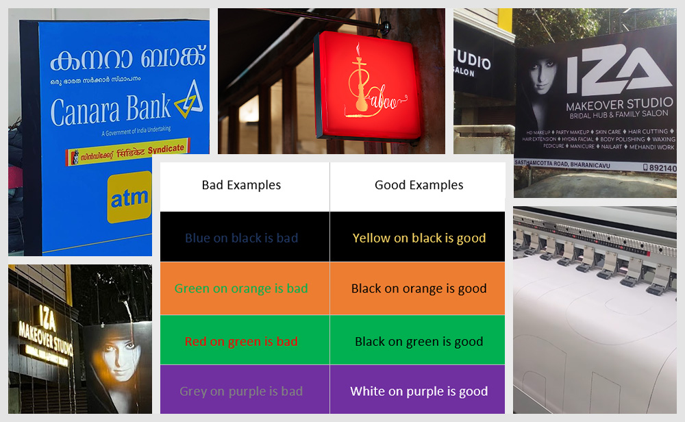 Shop Board design, store sign, shop advertising, shop board light, Shop Board color contrast ratio