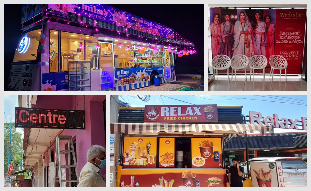 Shop on wheels board design, LED shop advertising board, shop board light, Acrylic Shop sign board