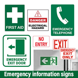 Emergency information signs