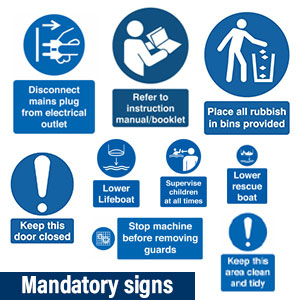 Mandatory signs